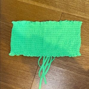 Lime/neon green cropped tube top!
